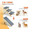 VEVOR Wood Pet Stairs/Pet Steps, 2-in-1 Foldable Wooden Dog Stair & Ramp with 3 Steps for Small Medium Large Pet,