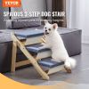 VEVOR Wood Pet Stairs/Pet Steps, 2-in-1 Foldable Wooden Dog Stair & Ramp with 3 Steps for Small Medium Large Pet,