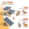 VEVOR Wood Pet Stairs/Pet Steps, 2-in-1 Foldable Wooden Dog Stair & Ramp with 2 Steps for Small Medium Large Pet,